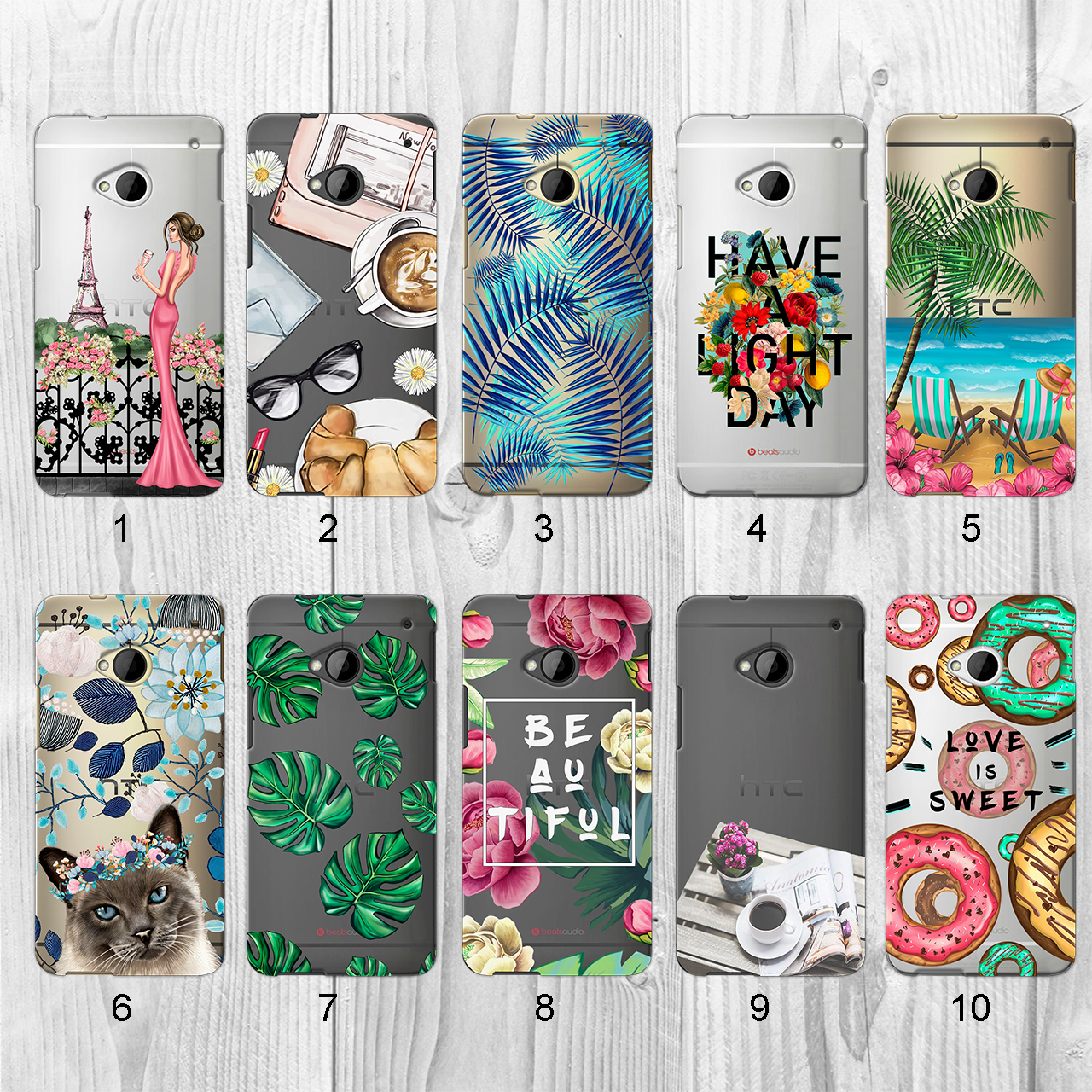 

Силиконовый чехол с рисунком для HTC One 801e (new collection)