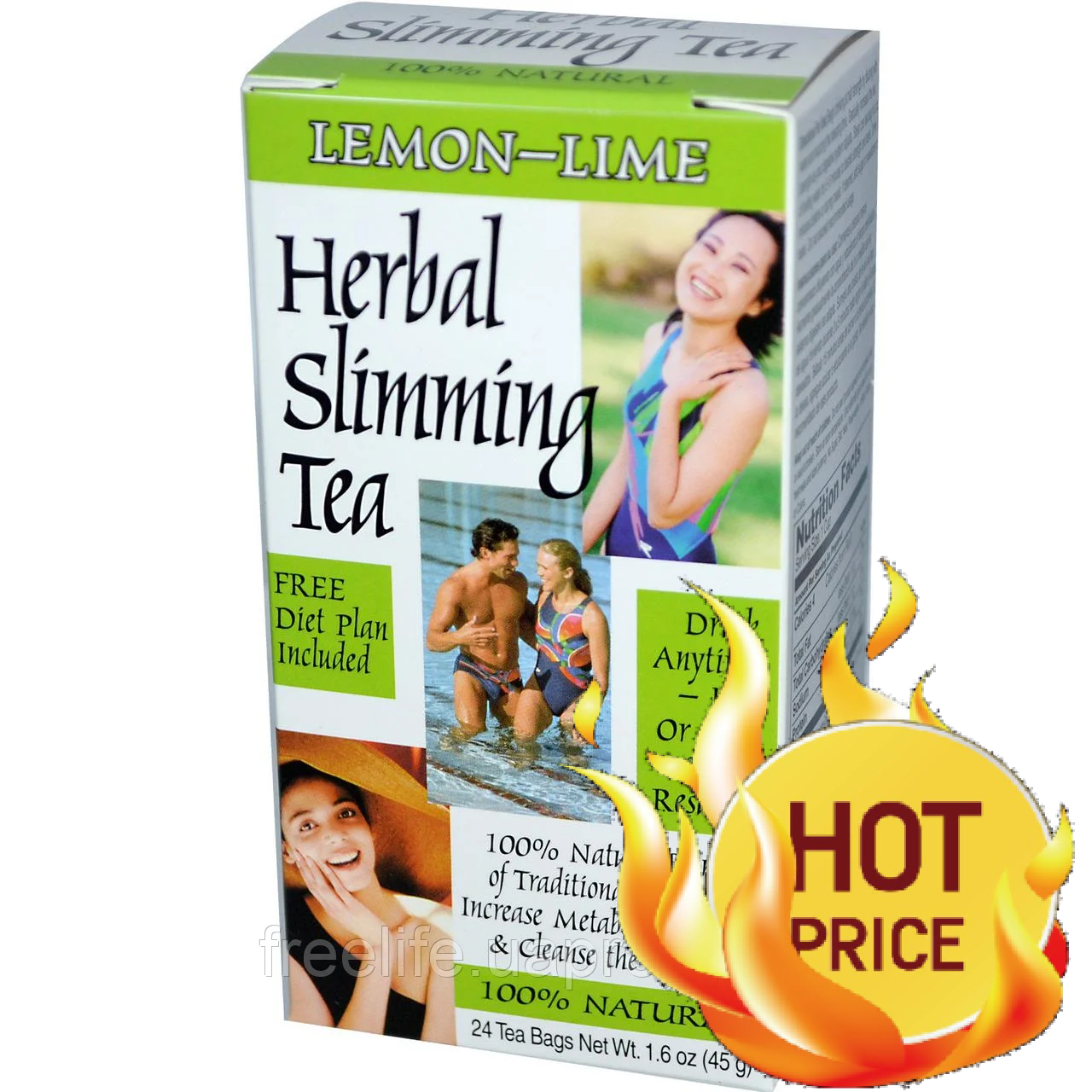 

21st Century, Herbal Slimming Tea, Lemon-Lime, Caffeine Free, 24 Tea Bags, 1.7 oz (48 g)