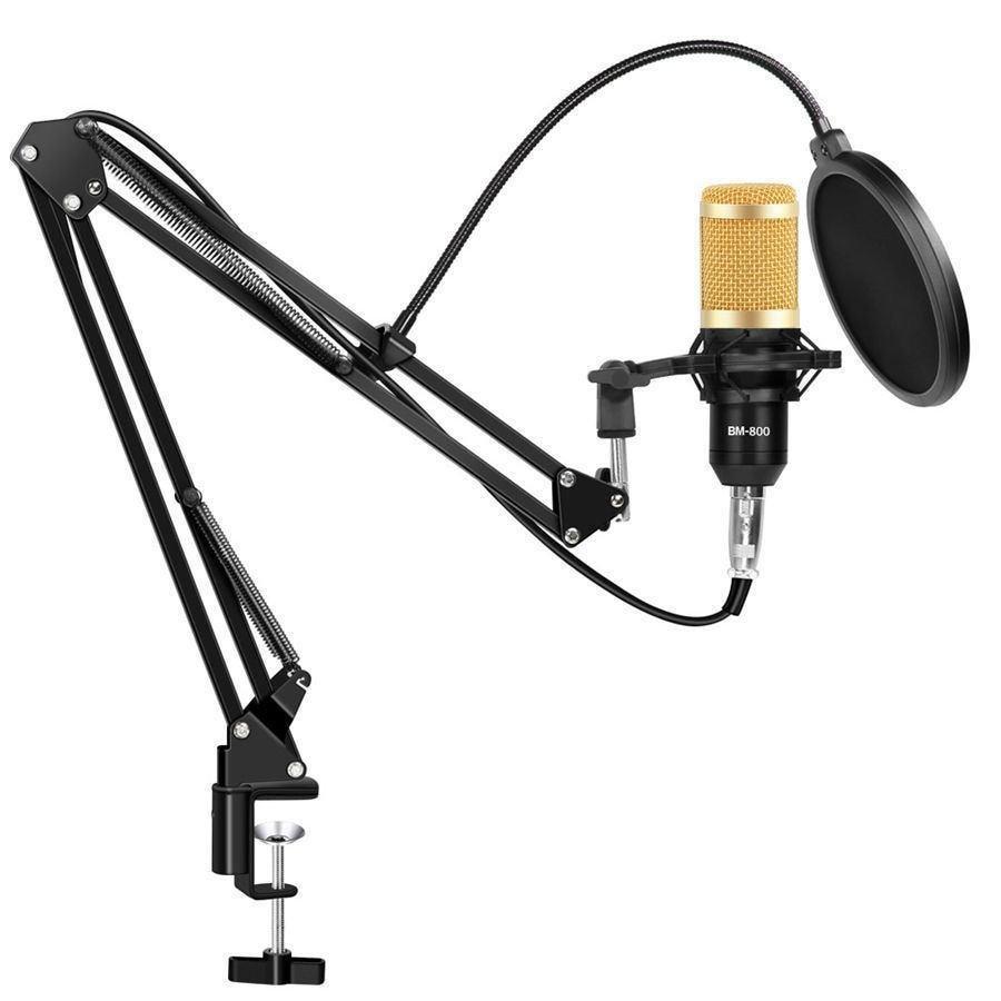 Студийный микрофон Music D.J. M800U со стойкой и ветрозащитой Black/Go