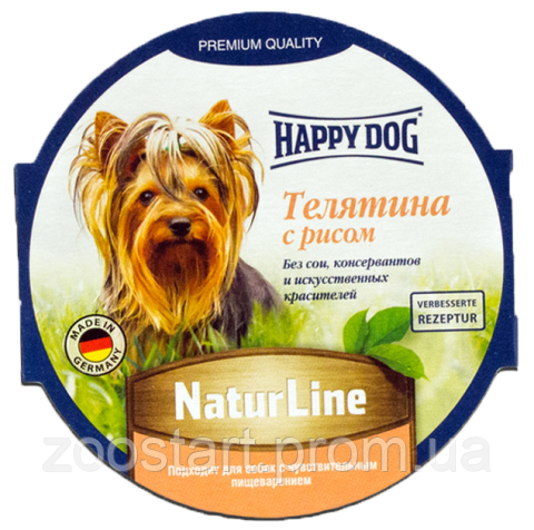 

Паштет Happy Dog Телятина з Рисом, 85g (11шт/упак.)