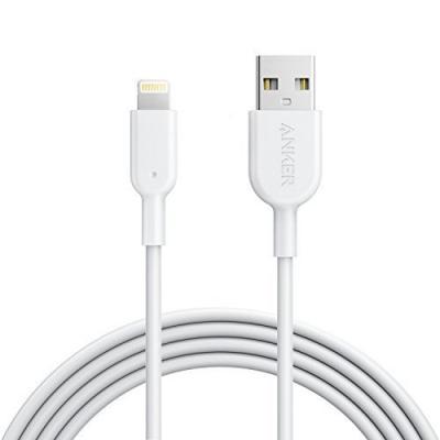 Дата кабель USB 2.0 AM to Lightning 1.8m Powerline II White Anker (A84