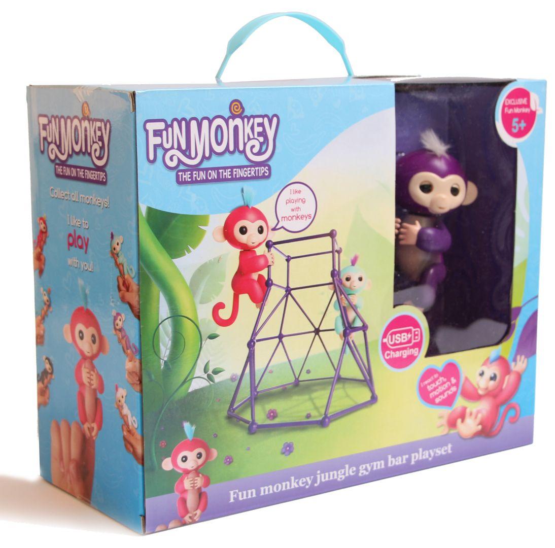 

Комплект Fingerlings Jungle Gym PlaySet + интерактивная обезьянка Zoe ручная Фингерлингс обнимашка на палец, Фиолетовый