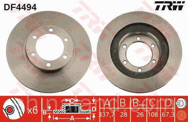 

Тормозной диск передний LEXUS GX; TOYOTA LAND CRUISER 2.7-4.7 11.01- TRW OE 4351260151