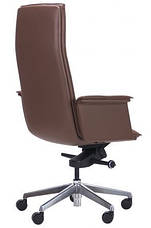 Кресло кожаное для руководителя Пьетро коричневый, фото 3