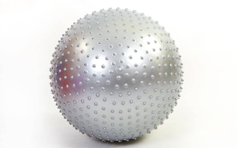 

Мяч для фитнеса (фитбол) массажный Zelart, PVC, d-65см, 1100г, серый (FI-1987-65)