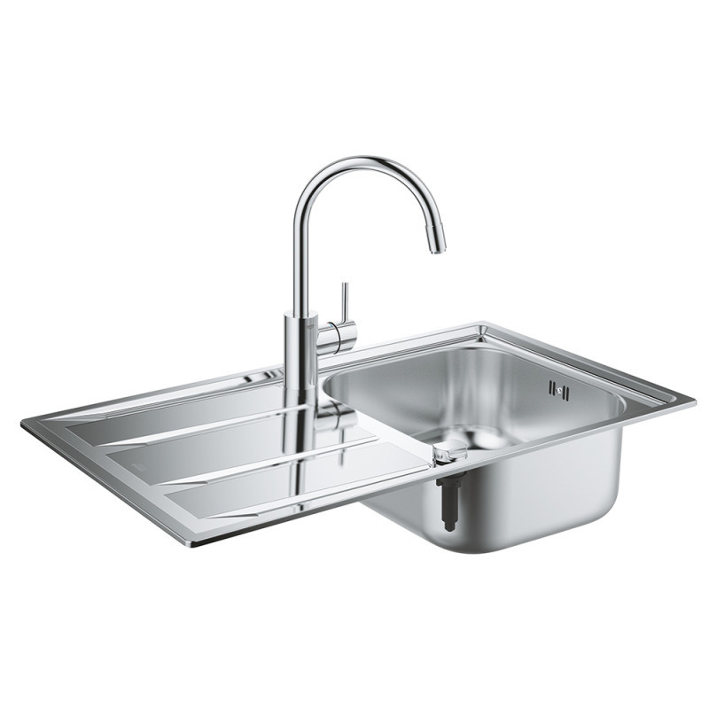 

Набор кухонная мойка Grohe EX Sink 31570SD0 K400 смеситель Concetto 32663001