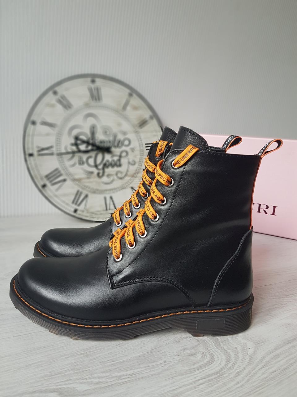 

Женские ботинки Dr Martens (orange) Мех, Черный