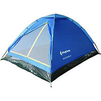 Палатка трехместная KingCamp Monodome 3 KT3010, синяя, фото 1
