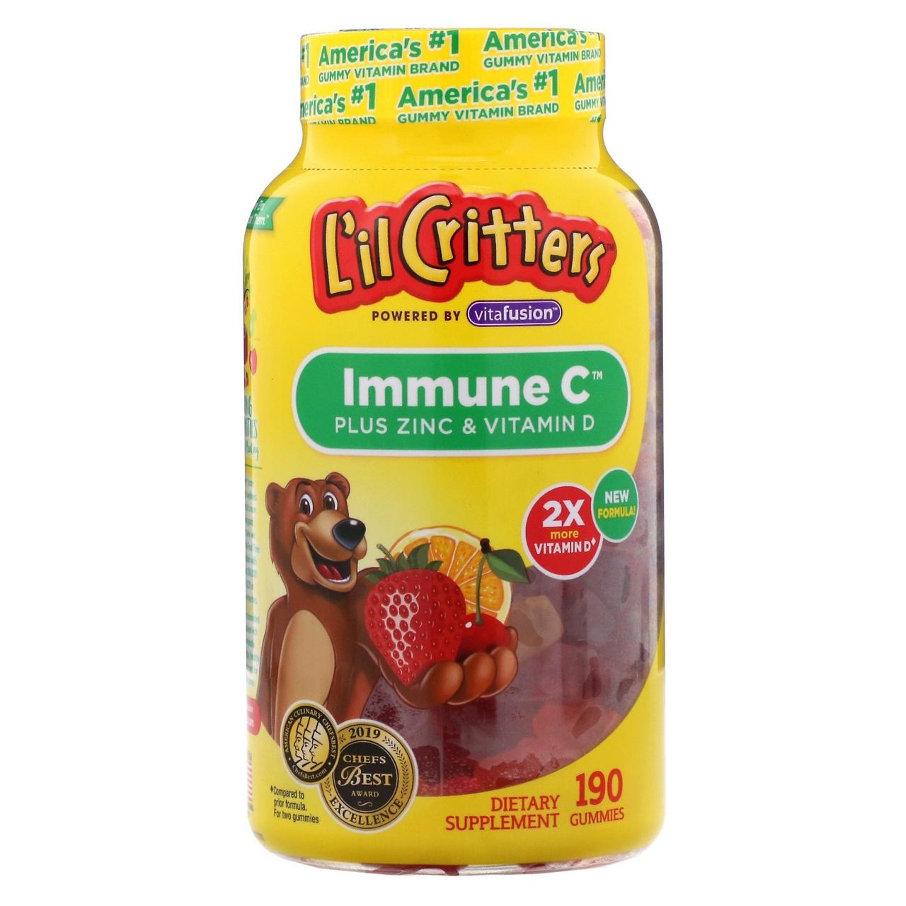 

Витамин C с цинком и витамином D, L'il Critters "Immune C Plus Zinc & Vitamin D" для детей (190 конфет)