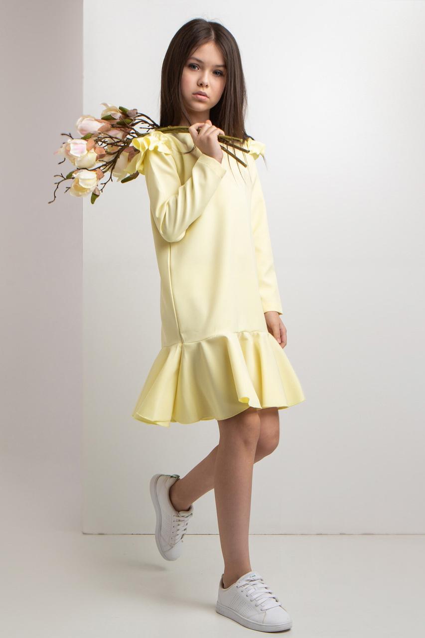 

Желтое нарядное платье SUN - D для девочки с рюшами 140
