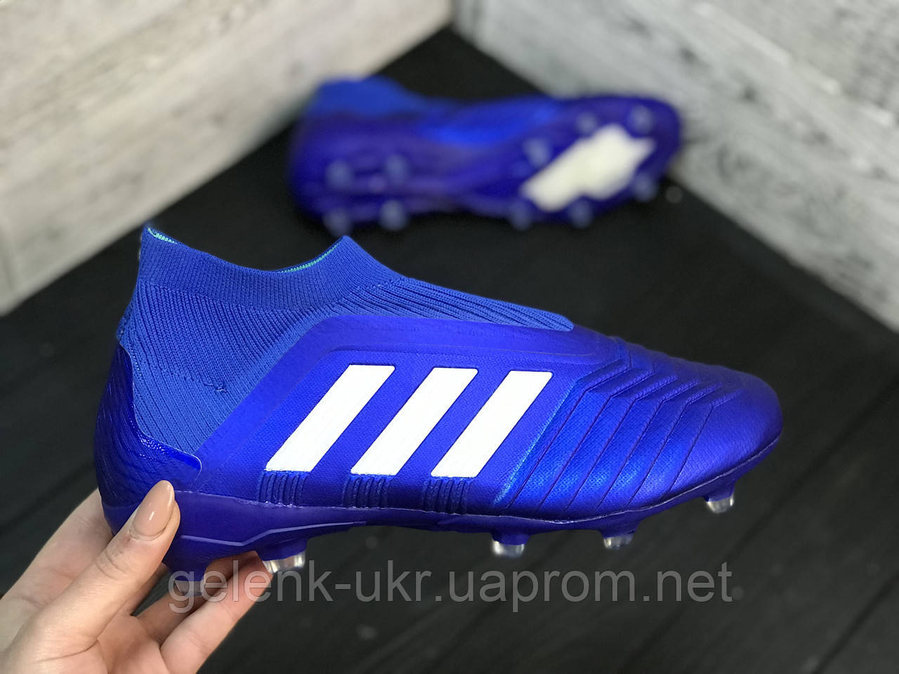 

Бутсы Adidas Predator 18+FG/адидас предатор без шнурков(реплика), Белый