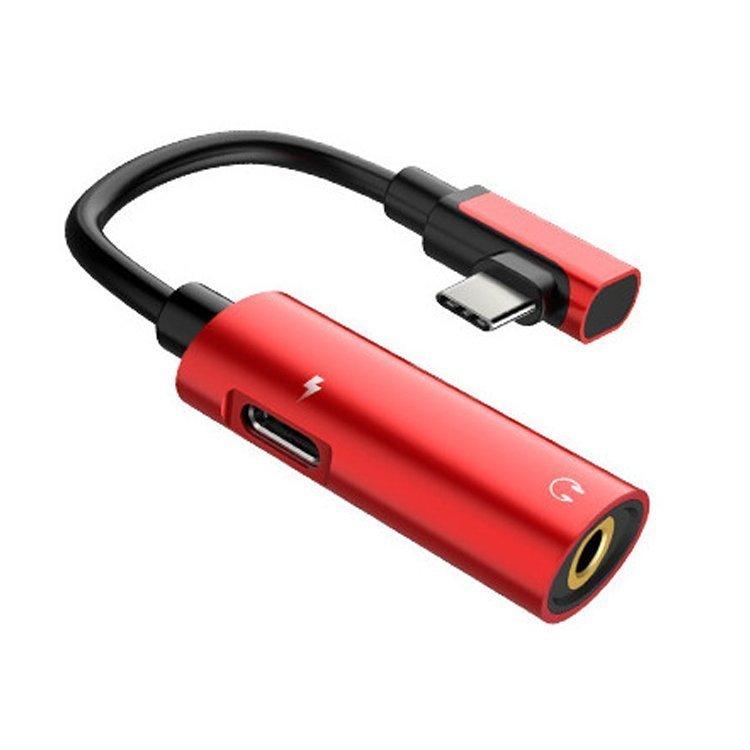 

Переходник Hoco LS19 Type-C 2-in-1 Audio Converter (red)