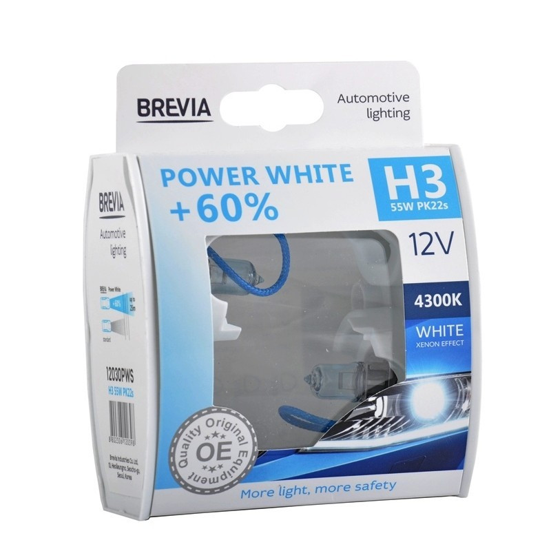 

Галогеновые лампы BREVIA H3 12V POWER WHITE +60% 12030PWS