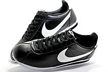 Чоловічі кросівки в стилі Nike Cortez, Black\White (Шкіра), фото 2