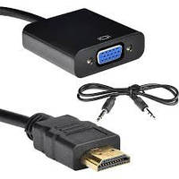 Конвертер с VGA на HDMI+AV (3,5) коробка, фото 1