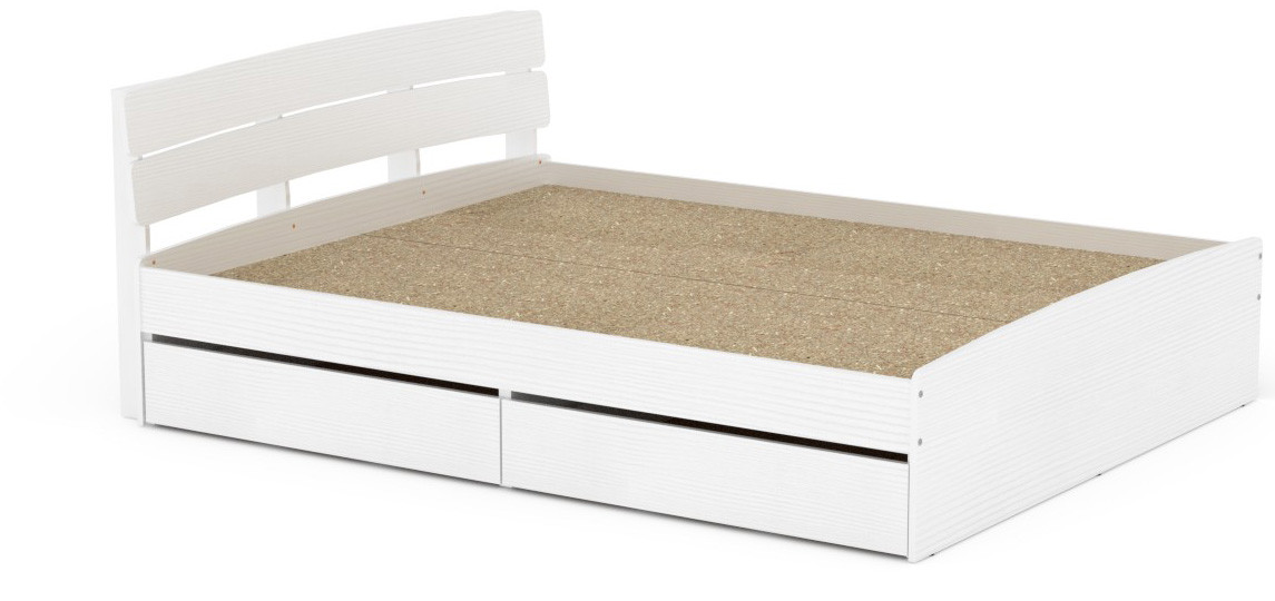 Ліжко з 4 ящиками Модерн-160 КОМПАНІТ німфея альба (білий) (213.2х165.2х80 см), фото 1