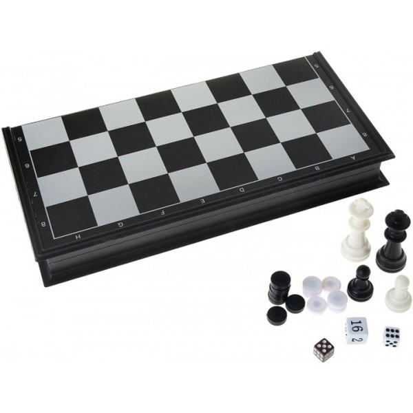 Шахматы шашки нарды магнитные 3в1 98603