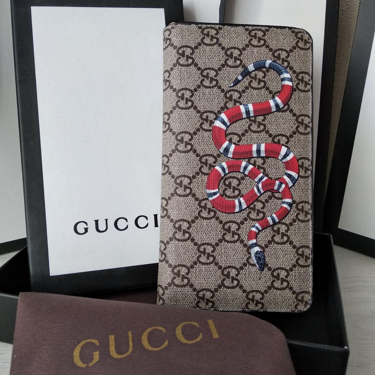 

Кошелек Gucci кожаный на молнии, в коробке, Черный