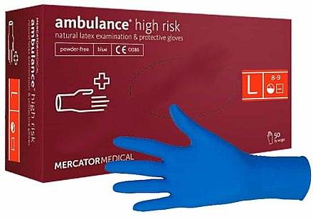 

Перчатки латексные Mercator Medical Ambulance High Risk размер  (синие) 50шт, Синий