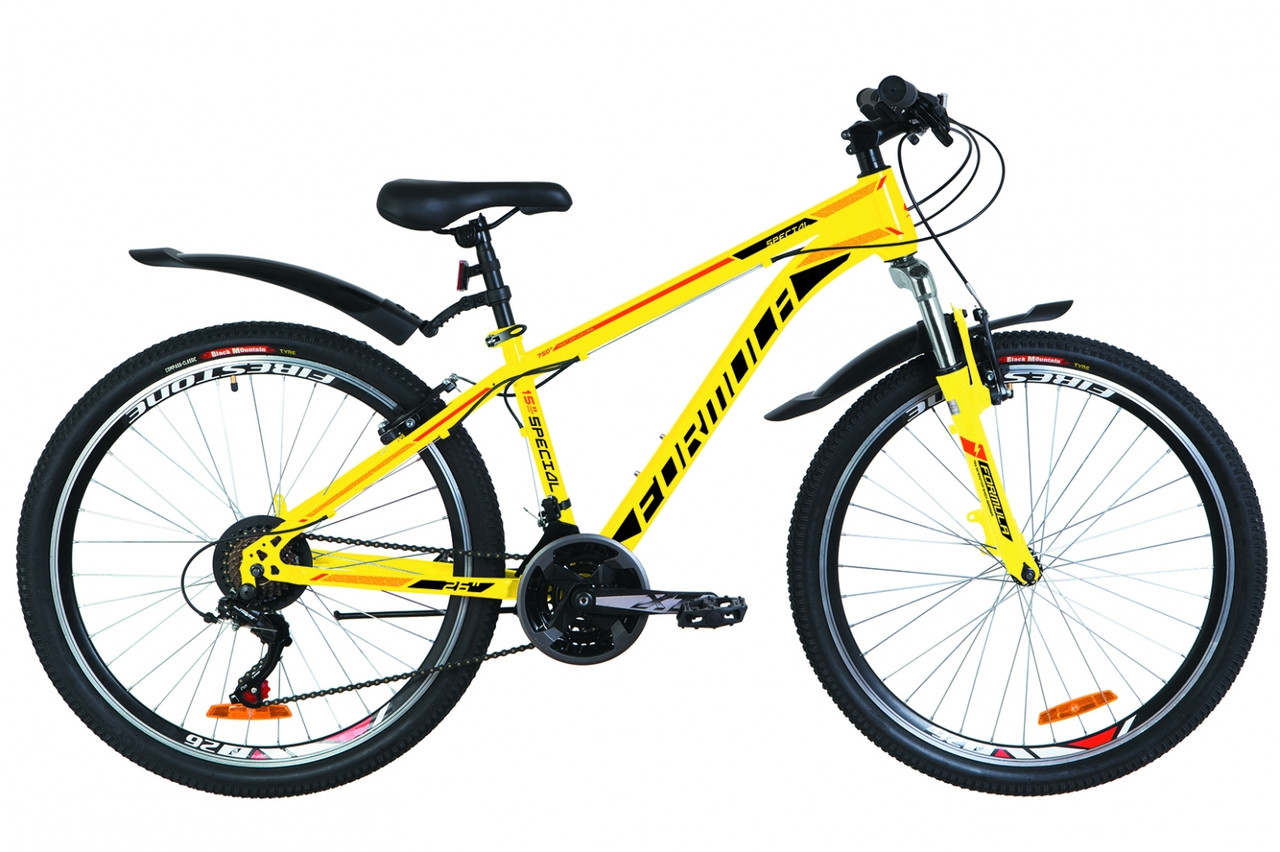 

Велосипед 26" Formula SPECIAL AM 14G Vbr St с крылом Pl 2019 (желтый