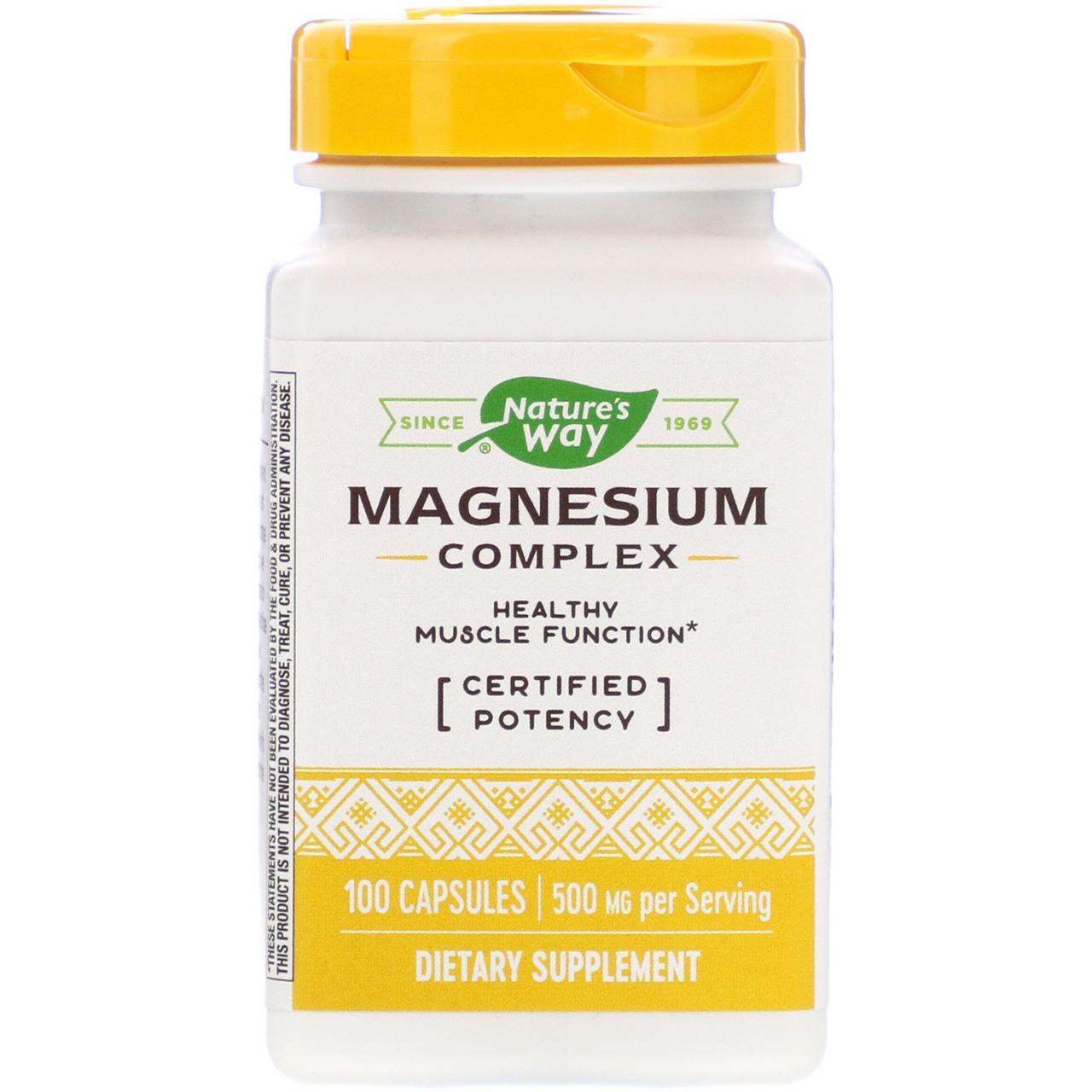 

Магний Nature's Way "Magnesium Complex" цитрат и оксид, 500 мг (100 капсул)