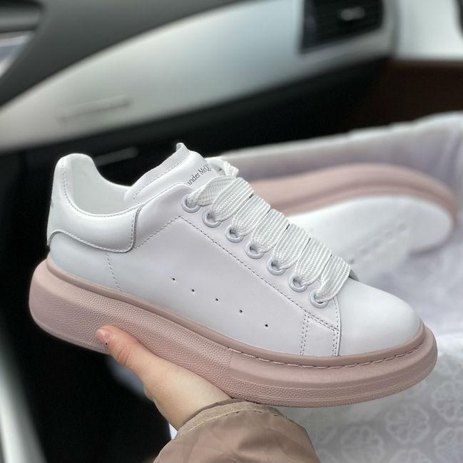 

Александр Маккуин Oversized Sneakers White Pink | кроссовки женские; белые-розовые; кожаные; осенние/весенние 39eur - 25.0cm, Розовый