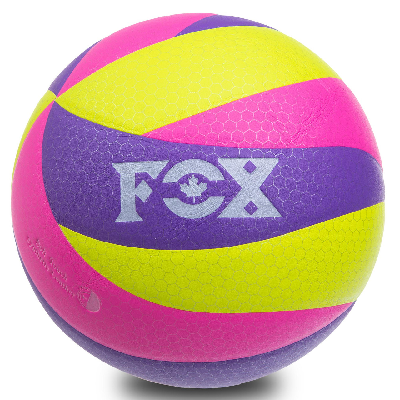 Мяч волейбольный клееный Fox V8005 размер №5 Purple-Pink-Yellow
