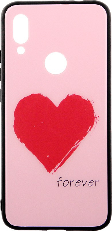 

Чехол-накладка TOTO Glass Fashionable Case Xiaomi Redmi 7 Red Heart on Pink, Рисунок