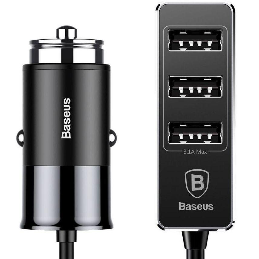 

Автомобильное зарядное устройство Baseus Enjoy Together Four Interfaces Output Patulous Car Charger 5.5A Black