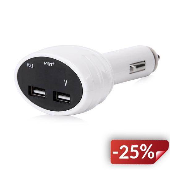 

Автомобильное зарядное устройство с вольтметром VST 708V White (VST.708Vw)