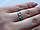 Серебряное кольцо с золотой пластиной и голубым фианитом, фото 3