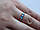 Серебряное кольцо с золотой пластиной и голубым фианитом, фото 4