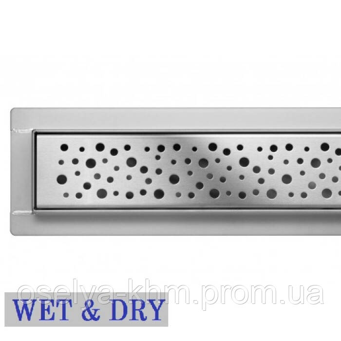 

Трап лінійний Water Line фланець, комбінований сухий затвор, візерунок: Крапля 90 см
