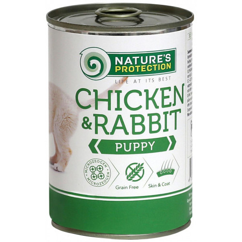 

Консерва Natures Protection Puppy chicken & rabbit для щенков, 400 г