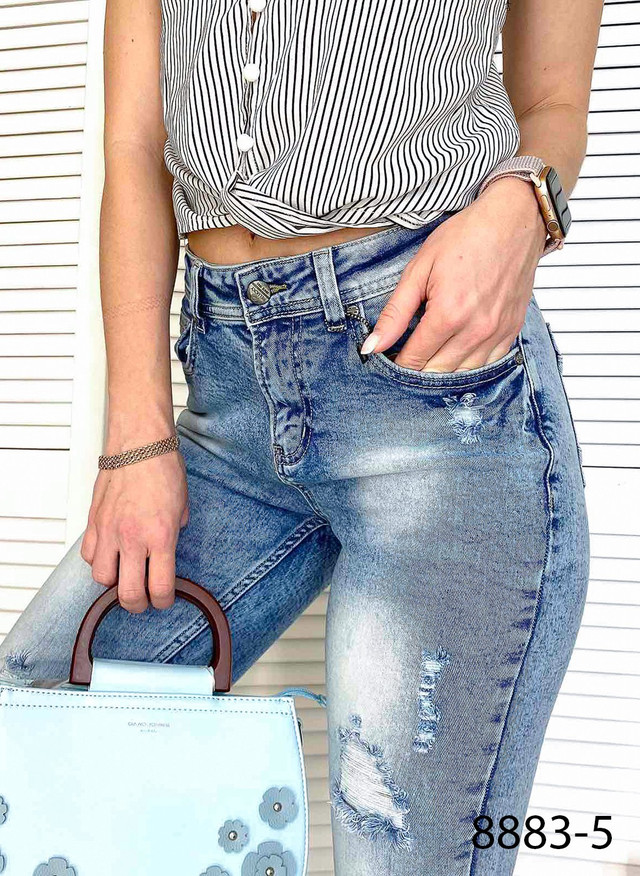 Голубые весенние джинсы Американка оптом арут интернт магазин женской одежды arut