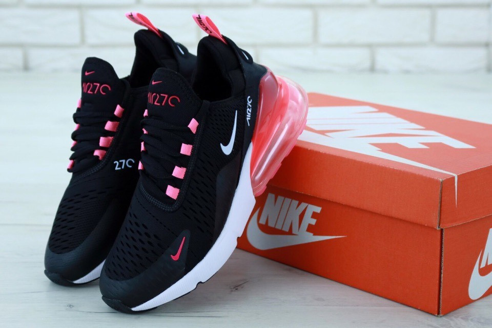black white and pink air max 270