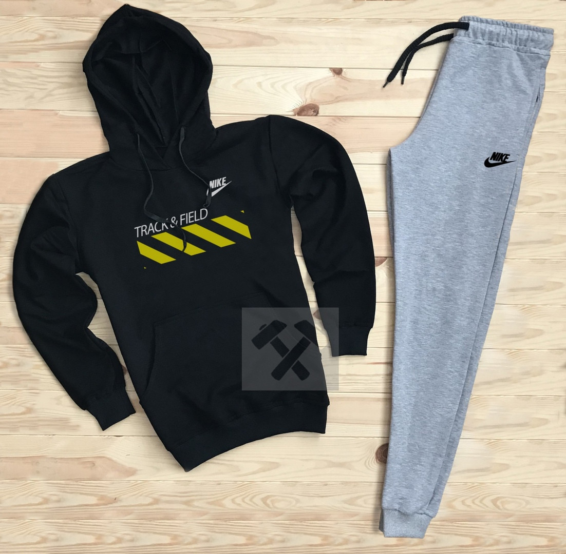 

Спортивный мужской костюм Nike (Найк), черный верх, серые штаны, код OW-2064 xxl