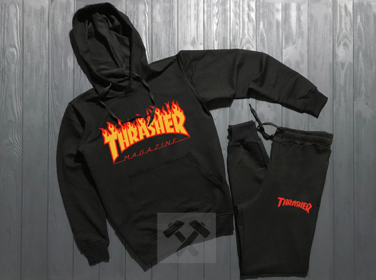 

Спортивный мужской костюм Thrasher, черный, код OW-2138 l