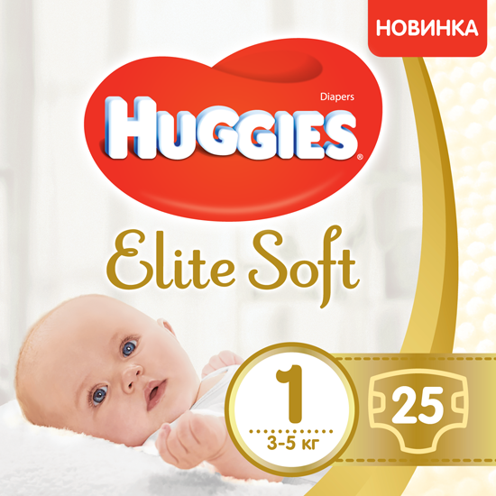 

Huggies Elite Soft подгузники детские Newborn 1 (3-5 кг) 25 шт