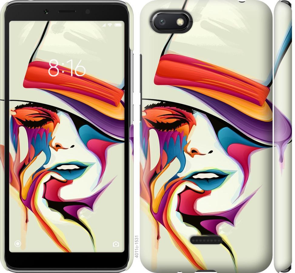 

Чехол на Xiaomi Redmi 6A Красочная женщина в шляпе