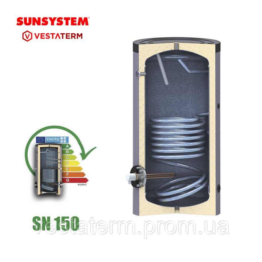 

Бойлер SN 150 л Sunsystem косвенного нагрева с одним теплообменником