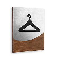 Табличка гардероб  - Нержавеющая сталь и дерево - "Jure" Design, фото 3