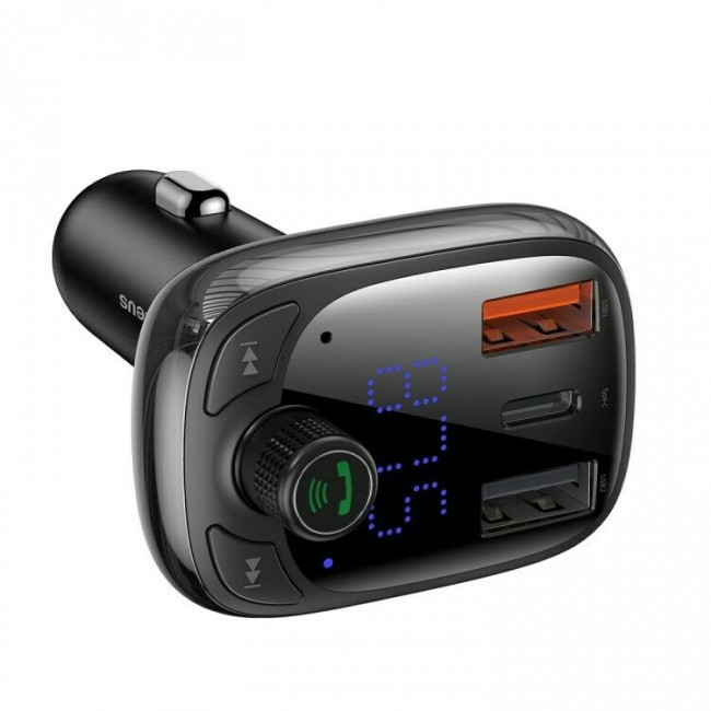 

Fm-Трансмиттер Baseus T Typed S-13 Wireless Mp3 Car Charger (Pps Quick Charger-Eu) Black