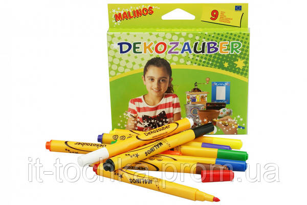 

Фломастеры для декорирования malinos dekozauber нестираемые 9 (8+1) шт