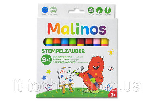 

Штампы-фломастеры волшебные меняющие цвет malinos stempelzauber 9 (9+1) шт