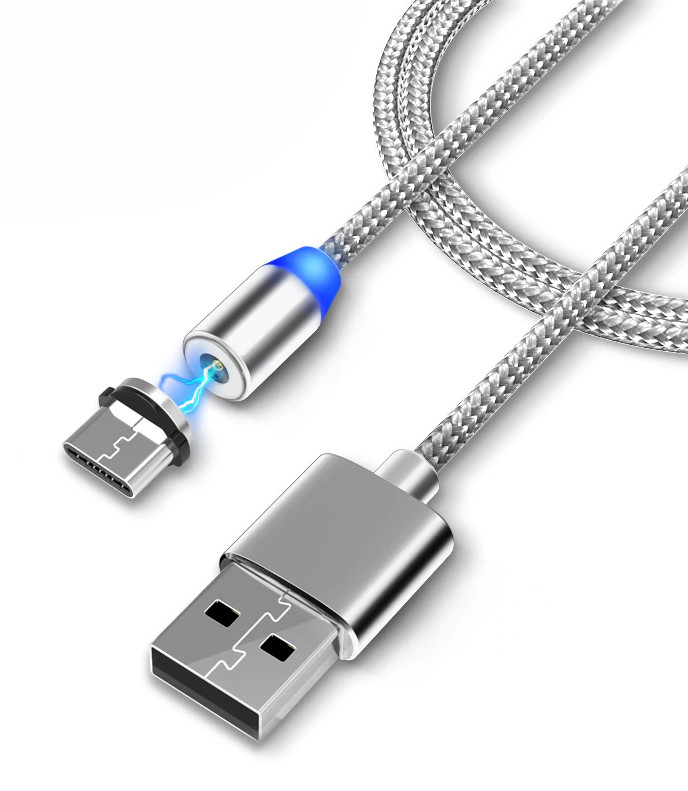 

Магнитный кабель USB С для Android M3 Silver (4993) #S/O