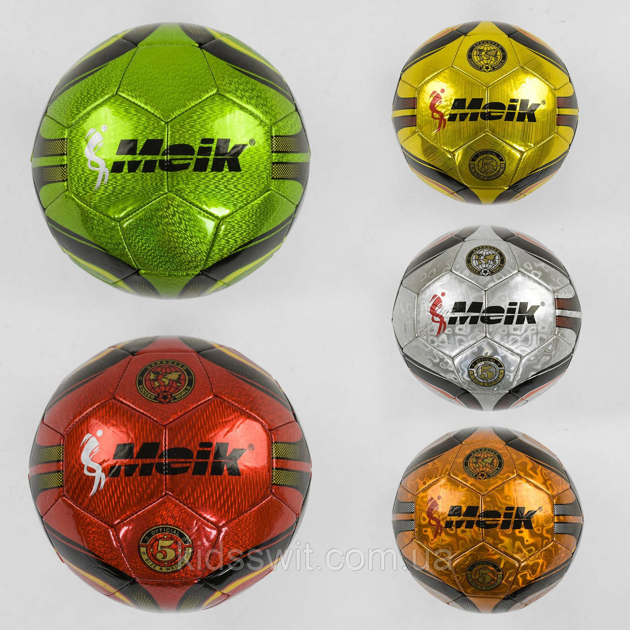 Мяч Футбольный размер №5, Лезерный TPU, 400 грамм, резиновый баллон, 5