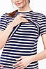 Смугаста футболка для вагітних та годуючих з трикотажу в гумку р. 42-50 ТМ Юла Мама ZARINA NR-20.021, фото 2