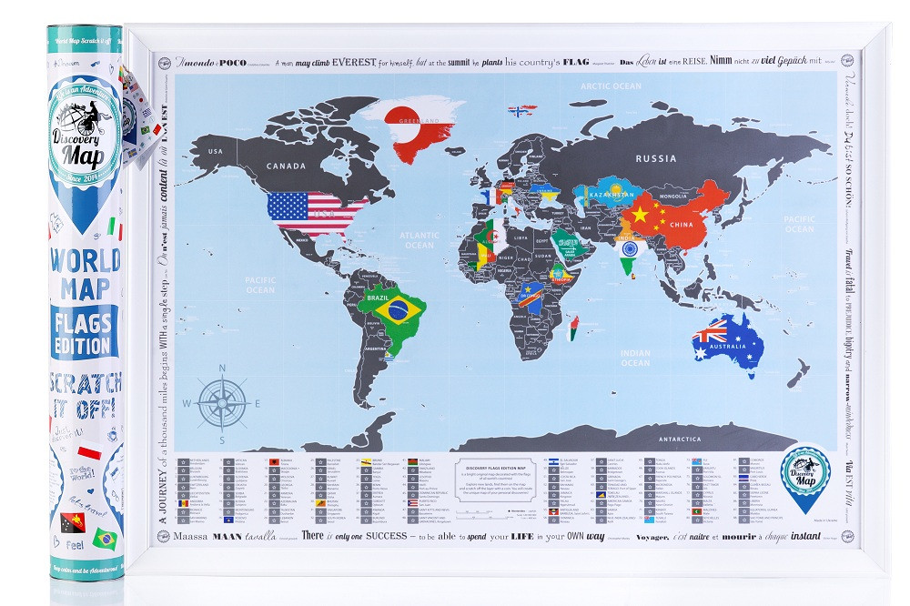 

Скретч карта мира Discovery Map World Flags Edition оригинальный подарок прикольный