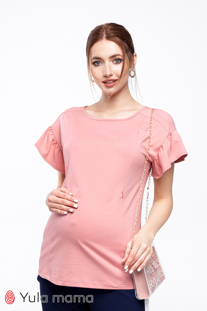 Трикотажна блуза для вагітних і годуючих р. 42-50 ТМ Юла Мама ROWENA BL-20.052